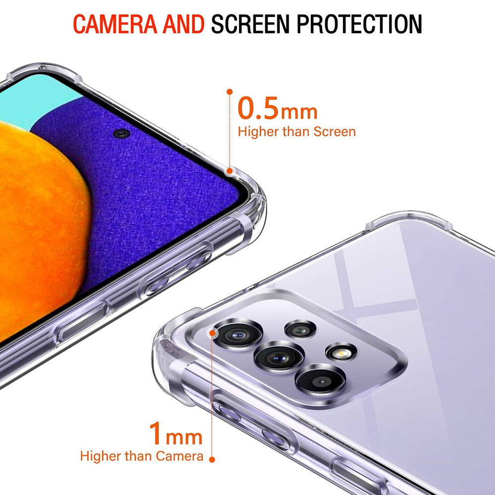 Custodia per Samsung Galaxy A52s 5G A528 / A52 5G A526 / A52 A525, Techsuit, Shockproof Clear, Trasparente
