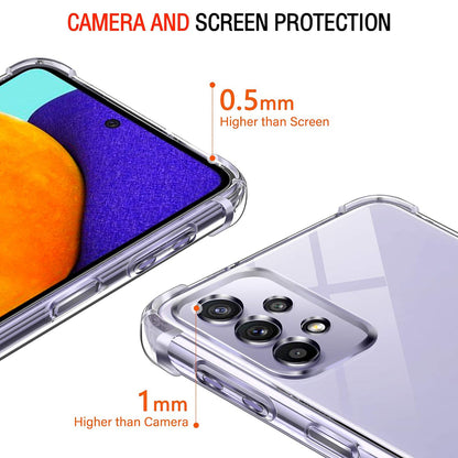 Custodia per Samsung Galaxy A52s 5G A528 / A52 5G A526 / A52 A525, Techsuit, Shockproof Clear, Trasparente