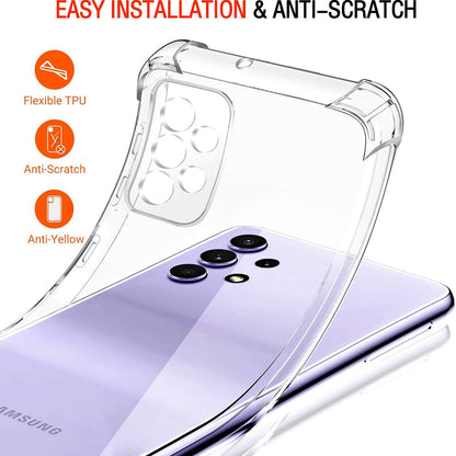 Custodia per Samsung Galaxy A52s 5G A528 / A52 5G A526 / A52 A525, Techsuit, Shockproof Clear, Trasparente