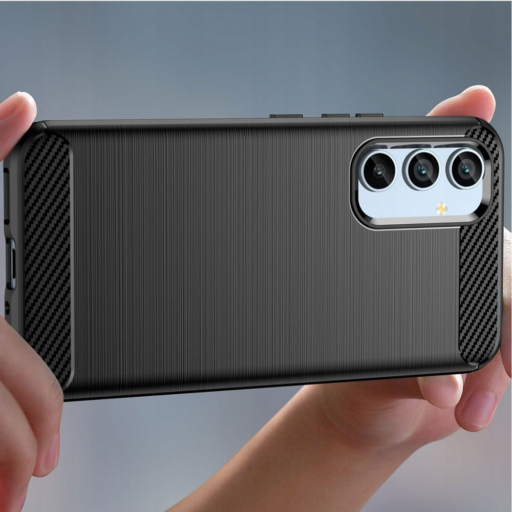 Custodia per Samsung Galaxy A54 A546, Techsuit, Carbonio, Nera