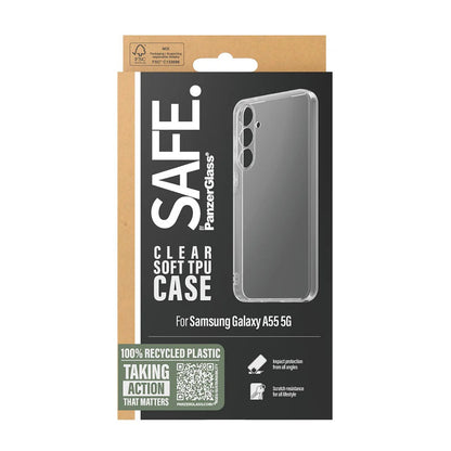 Custodia per Samsung Galaxy A55 5G A556, PanzerGlass, Safe., Trasparente