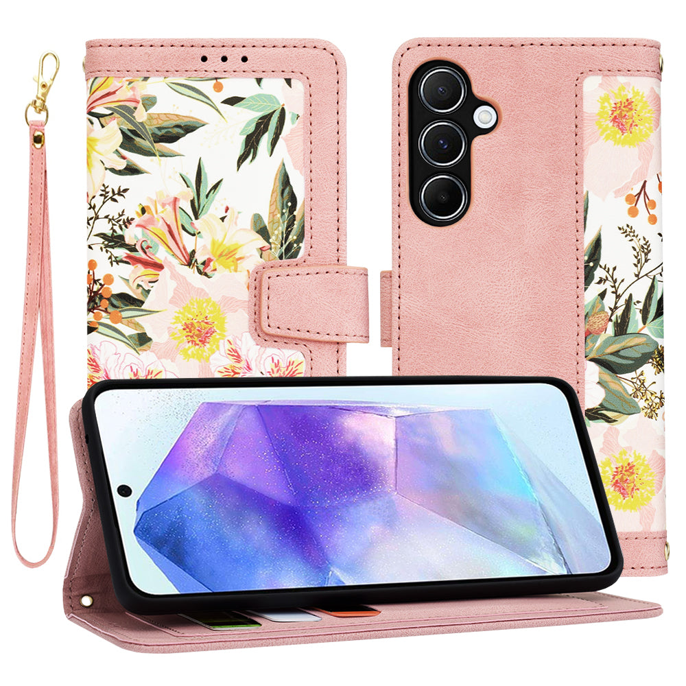 Custodia per Samsung Galaxy A55 5G A556, Techsuit, FlipCraft, Rosa