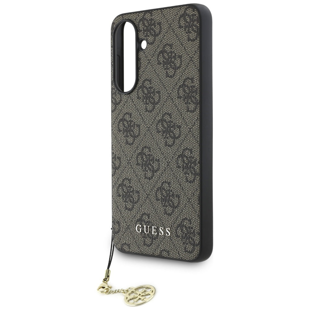 Custodia per Samsung Galaxy A56 A566, Guess, 4G Charm, Marrone