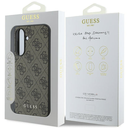 Custodia per Samsung Galaxy A56 A566, Guess, 4G Charm, Marrone