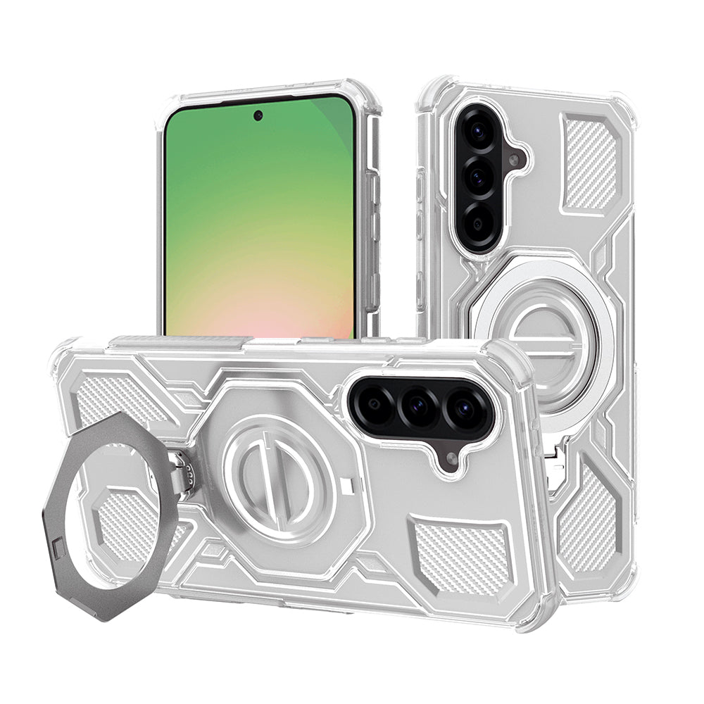 Custodia per Samsung Galaxy A56 A566, Techsuit, Carbon Shield Pro, Bianca