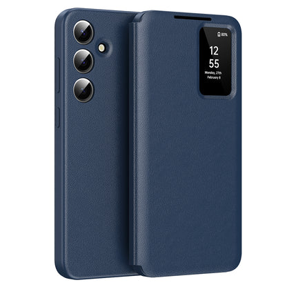 Custodia per Samsung Galaxy A56 A566, Techsuit, SmartView, Blu