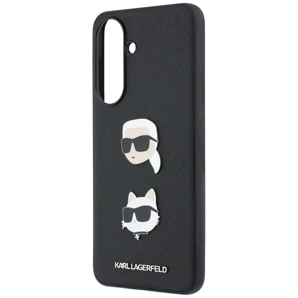 Custodia per Samsung Galaxy A57 5G, Karl Lagerfeld, Spille con teste di Karl e Choupette e logo, Nera