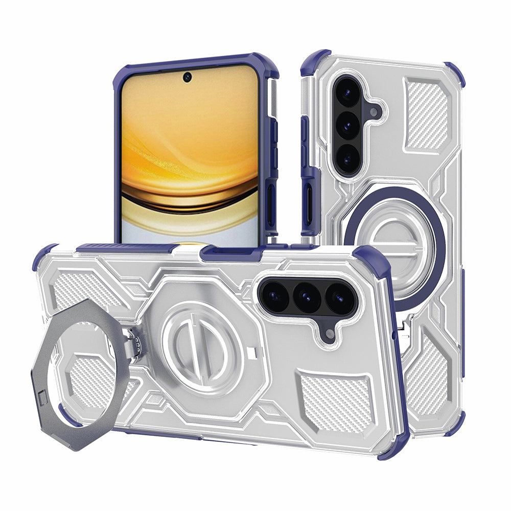 Custodia per Samsung Galaxy A57 5G, Techsuit, Carbon Shield Pro, Blu