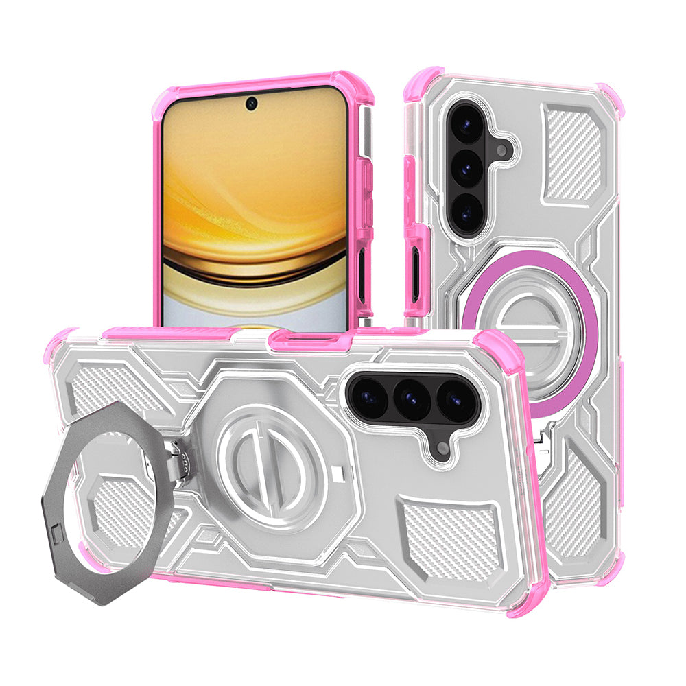 Custodia per Samsung Galaxy A57 5G, Techsuit, Carbon Shield Pro, Rosa