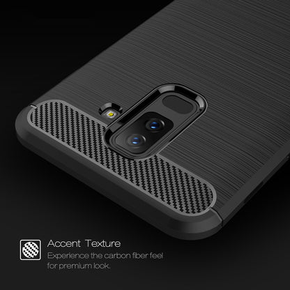 Custodia per Samsung Galaxy A6 Plus (2018) A605, Techsuit, Carbonio, Nera