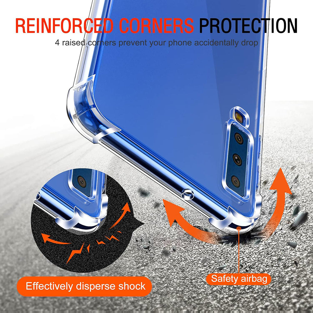 Custodia per Samsung Galaxy A7 (2018) A750, Techsuit, Shockproof Clear, Trasparente
