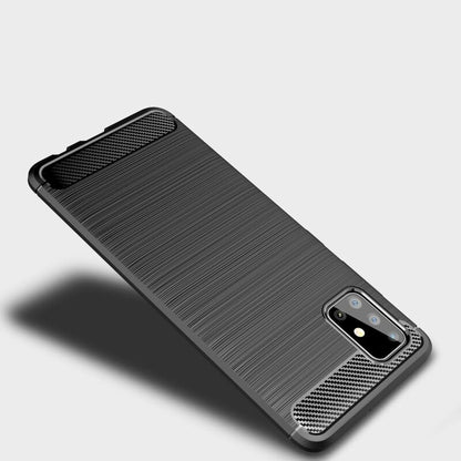 Custodia per Samsung Galaxy A71 A715, Techsuit, Carbonio, Nera
