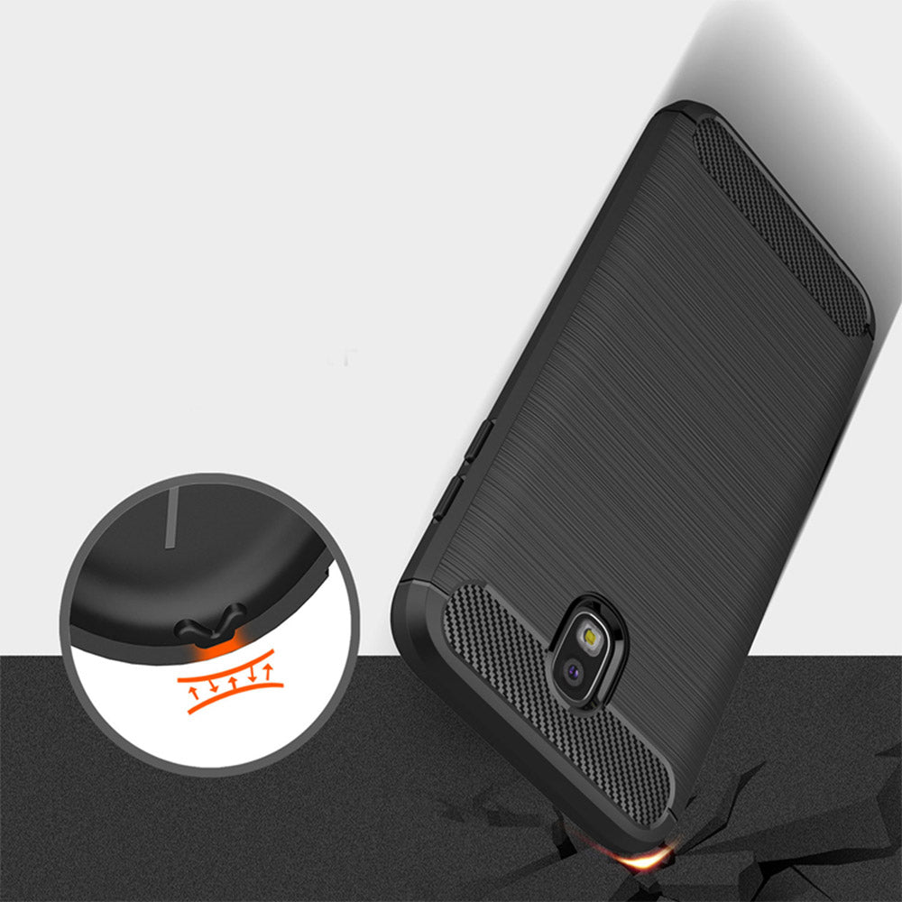Custodia per Samsung Galaxy J5 (2017) J530, Techsuit, Carbonio, Nera