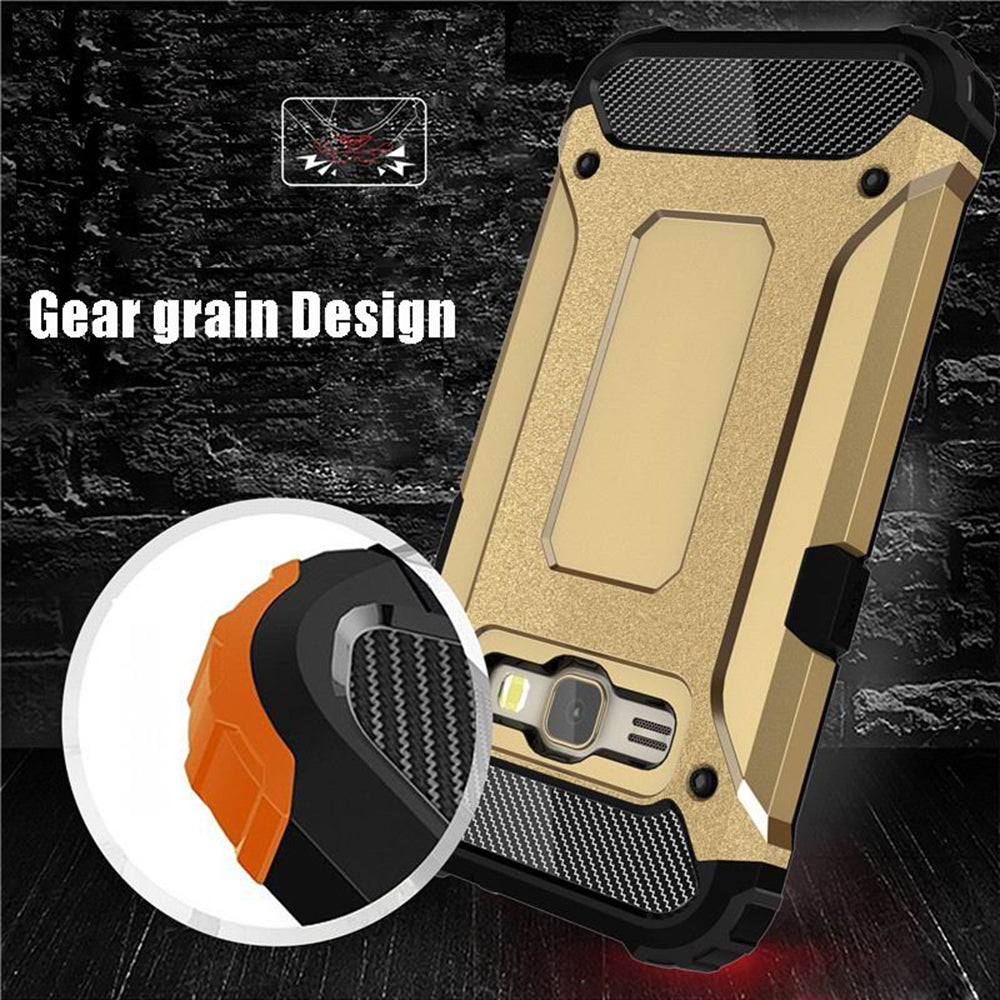 Custodia per Samsung Galaxy J5 J500, Techsuit, Hybrid Armor, Nera