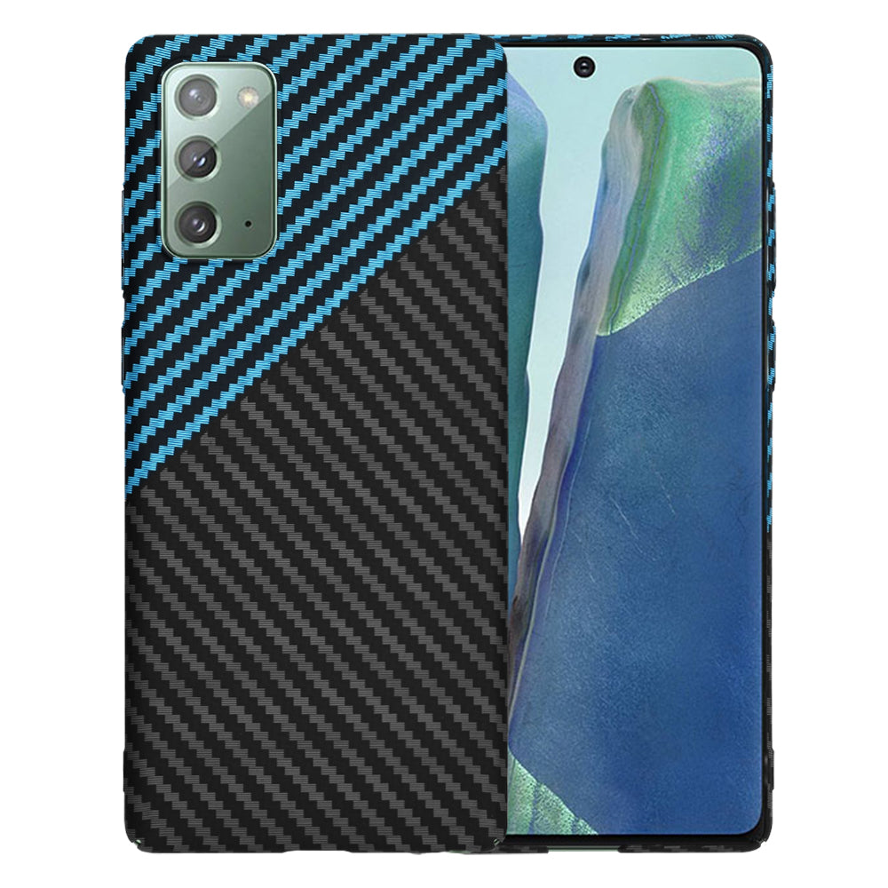 Custodia per Samsung Galaxy Note 20 5G N981 / Note 20 N980, Techsuit, Carbonite FiberShell, Nero Bleu