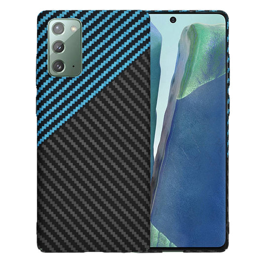 Custodia per Samsung Galaxy Note 20 5G N981 / Note 20 N980, Techsuit, Carbonite FiberShell, Nero Bleu