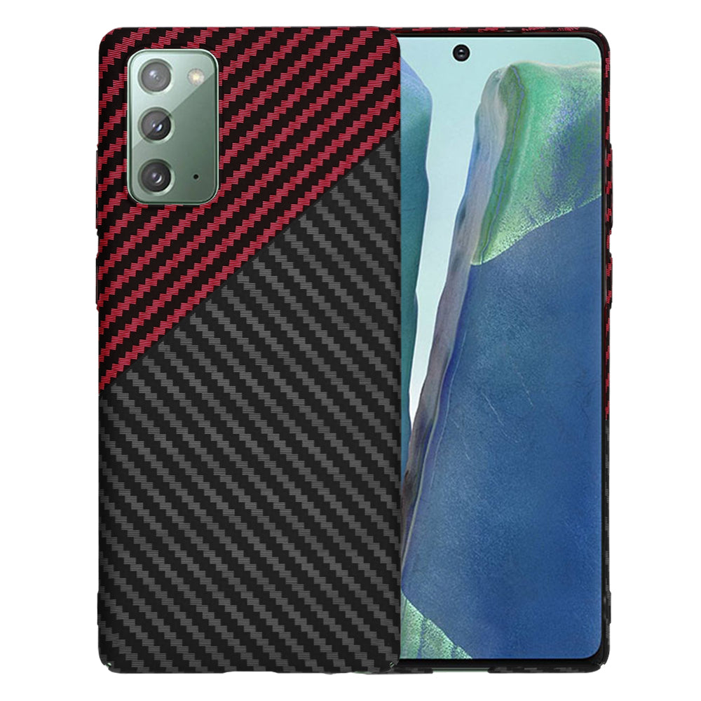 Custodia per Samsung Galaxy Note 20 5G N981 / Note 20 N980, Techsuit, Carbonite FiberShell, Nero Rosso