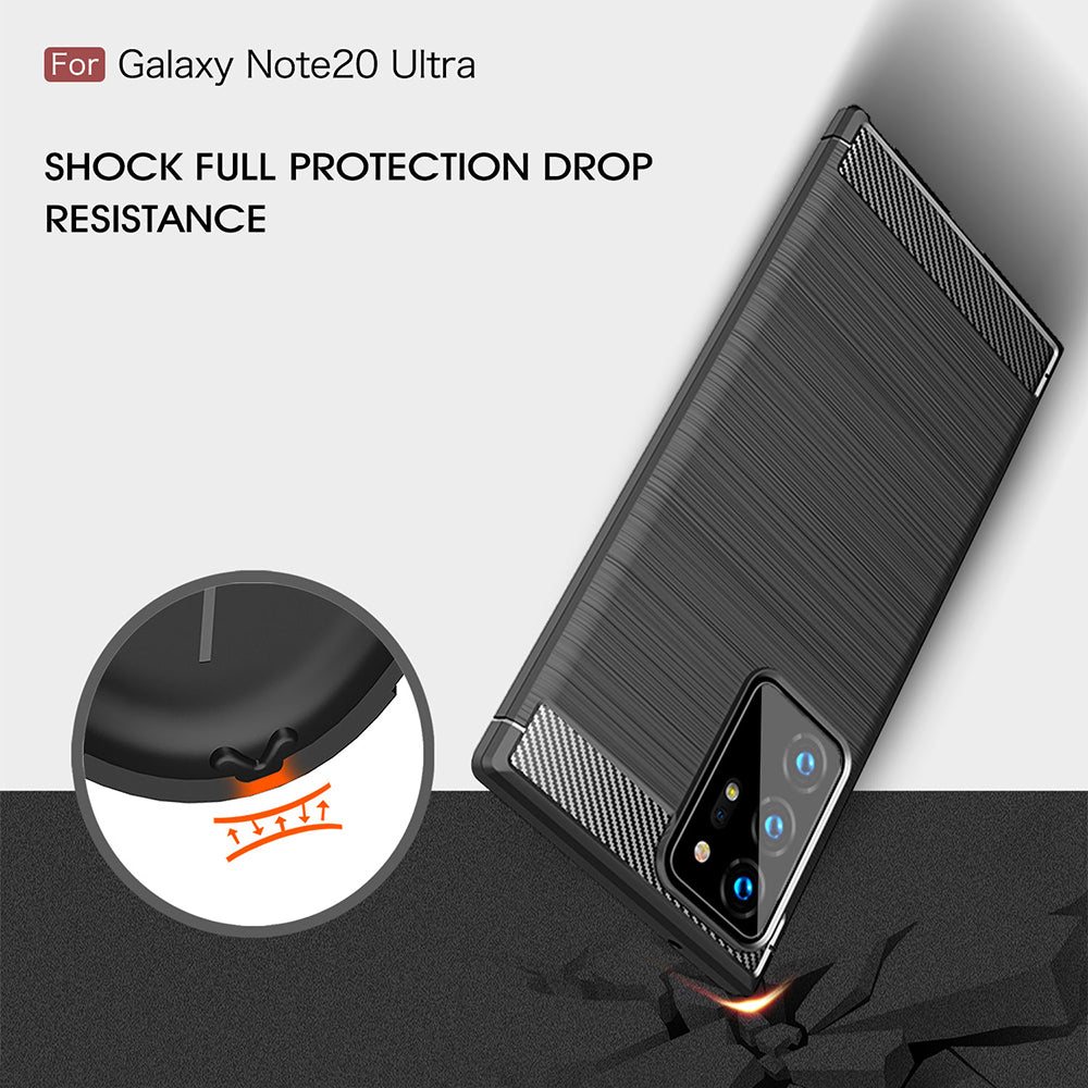 Custodia per Samsung Galaxy Note 20 Ultra 5G N986 / Note 20 Ultra N985, Techsuit, Carbonio, Nera
