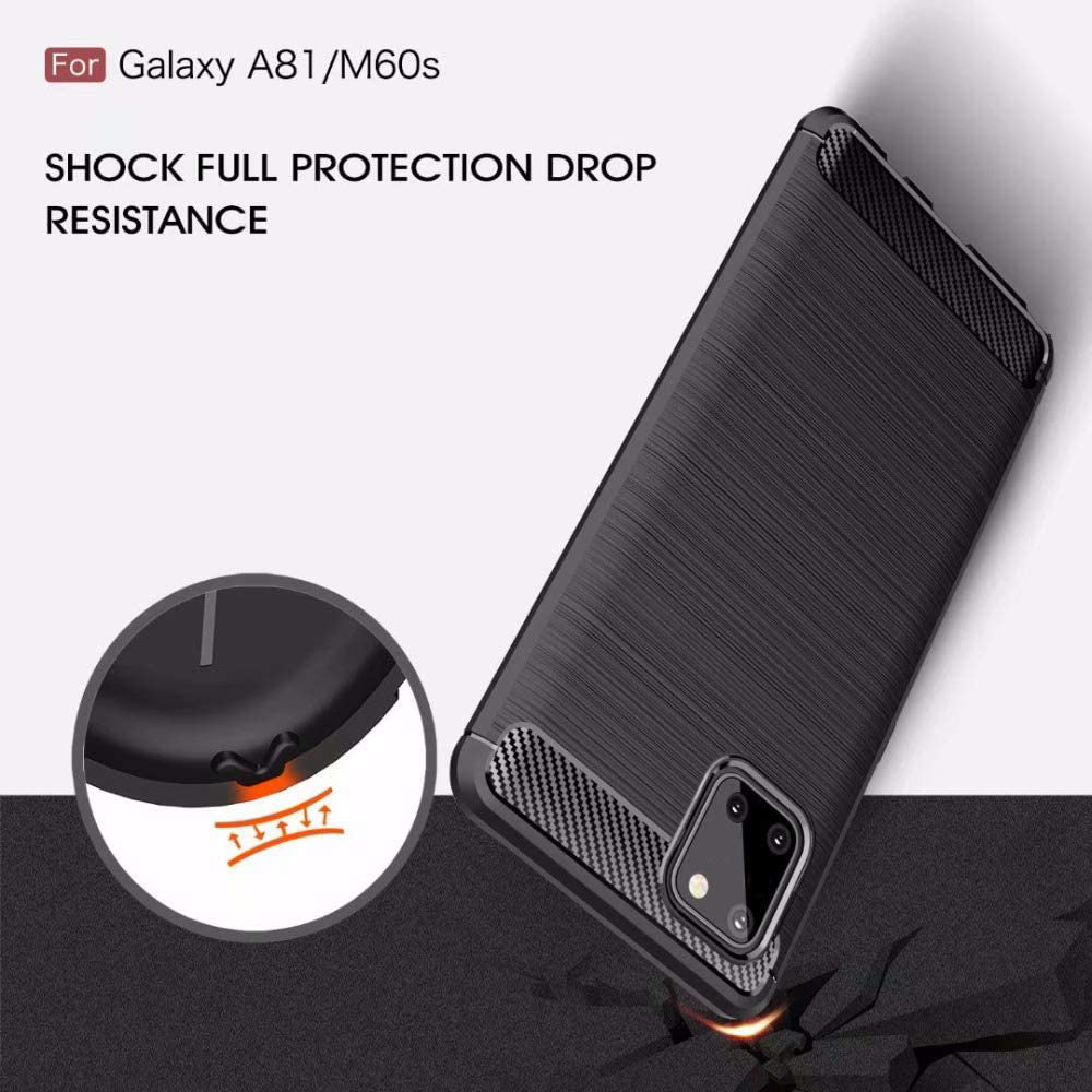 Custodia per Samsung Galaxy Note10 Lite N770, Techsuit, Carbonio, Nera