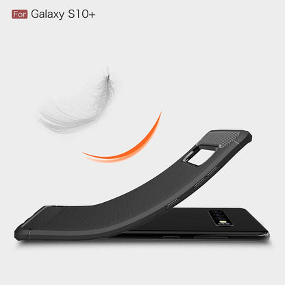 Custodia per Samsung Galaxy S10+ G975, Techsuit, Carbonio, Nera