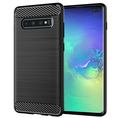 Custodia per Samsung Galaxy S10+ G975, Techsuit, Carbonio, Nera