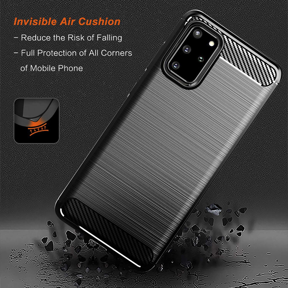 Custodia per Samsung Galaxy S20+ 5G G986 / S20+ G985, Techsuit, Carbonio, Nera