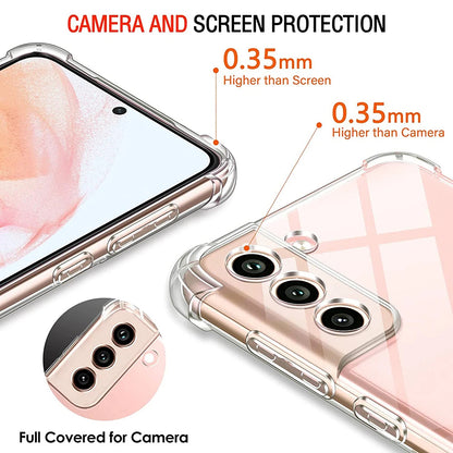 Custodia per Samsung Galaxy S21 FE 5G G990, Techsuit, Shockproof Clear, Trasparente