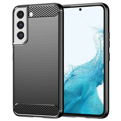 Custodia per Samsung Galaxy S22 5G S901, Techsuit, Carbonio, Nera
