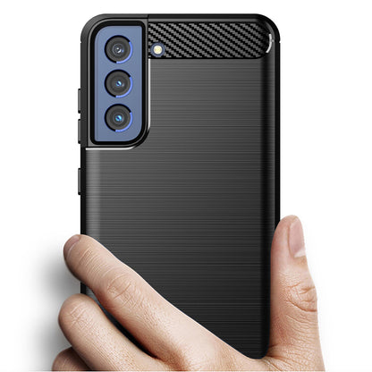 Custodia per Samsung Galaxy S22 5G S901, Techsuit, Carbonio, Nera