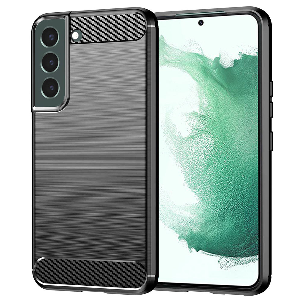 Custodia per Samsung Galaxy S22+ 5G S906, Techsuit, Carbonio, Nera