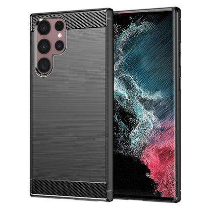 Custodia per Samsung Galaxy S22 Ultra 5G S908, Techsuit, Carbonio, Nera