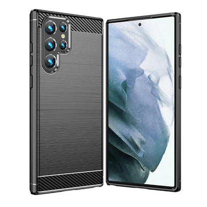 Custodia per Samsung Galaxy S22 Ultra 5G S908, Techsuit, Carbonio, Nera