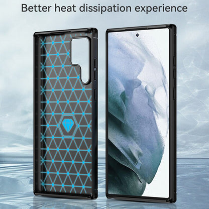 Custodia per Samsung Galaxy S22 Ultra 5G S908, Techsuit, Carbonio, Nera
