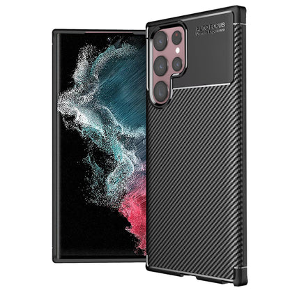 Custodia per Samsung Galaxy S22 Ultra 5G S908, Techsuit, CarbonFiber, Nera