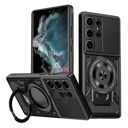 Custodia per Samsung Galaxy S22 Ultra 5G S908, Techsuit, RuggedCam, Nera
