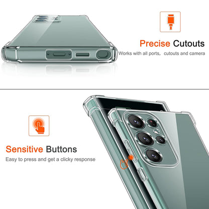 Custodia per Samsung Galaxy S22 Ultra 5G S908, Techsuit, Shockproof Clear, Trasparente
