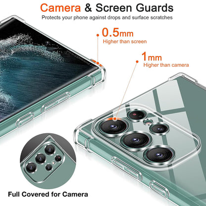 Custodia per Samsung Galaxy S22 Ultra 5G S908, Techsuit, Shockproof Clear, Trasparente