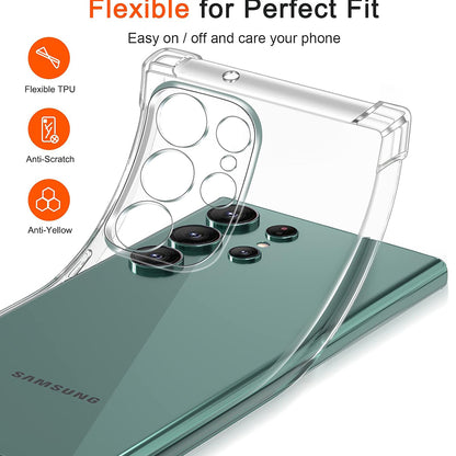 Custodia per Samsung Galaxy S22 Ultra 5G S908, Techsuit, Shockproof Clear, Trasparente