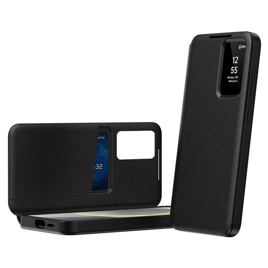 Custodia per Samsung Galaxy S22 Ultra 5G S908, Techsuit, SmartView, Nera