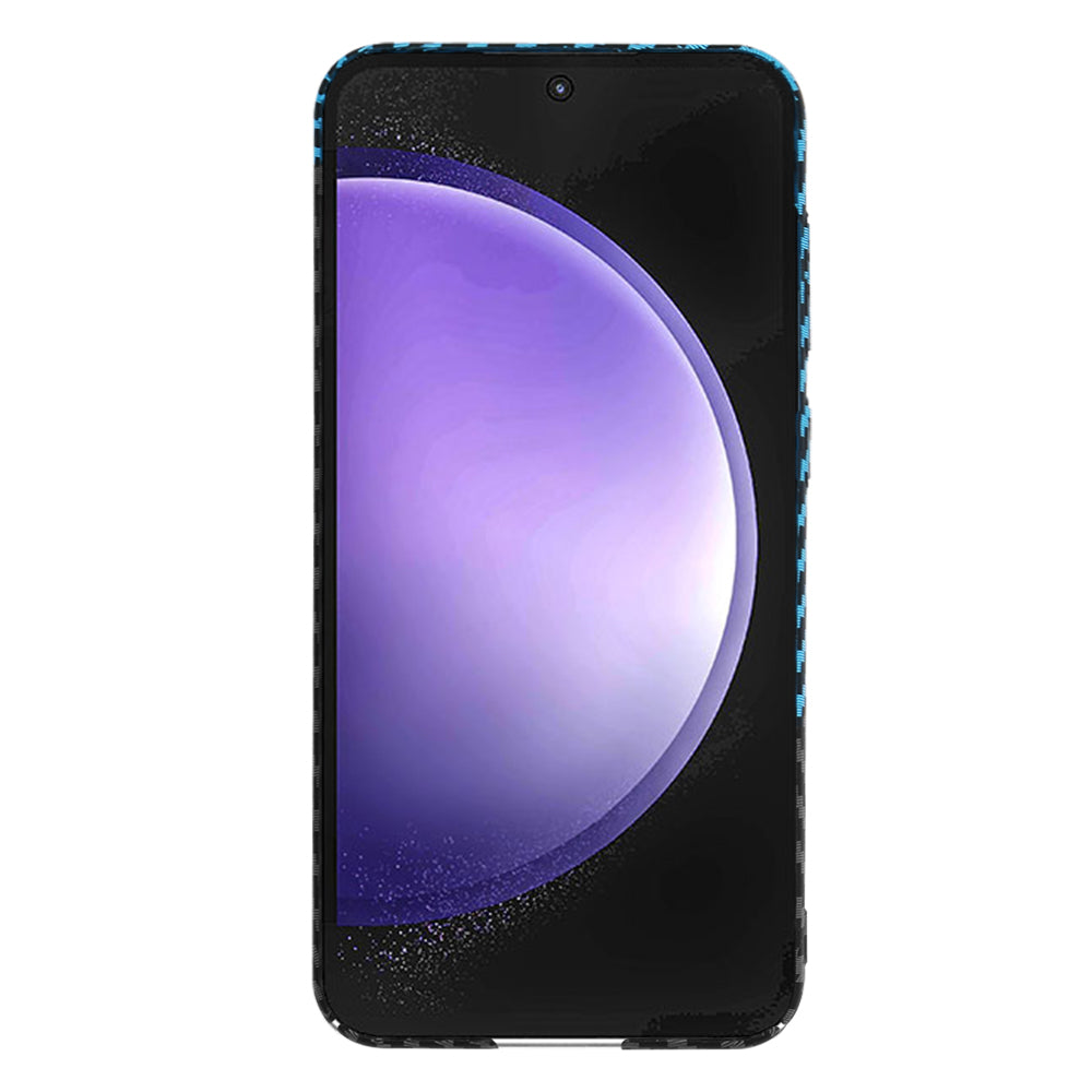 Custodia per Samsung Galaxy S23 FE S711, Techsuit, Carbonite FiberShell, Nero Blu