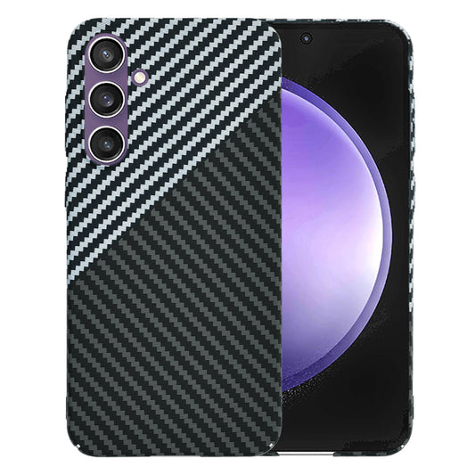 Custodia per Samsung Galaxy S23 FE S711, Techsuit, Carbonite FiberShell, Nero Grigio
