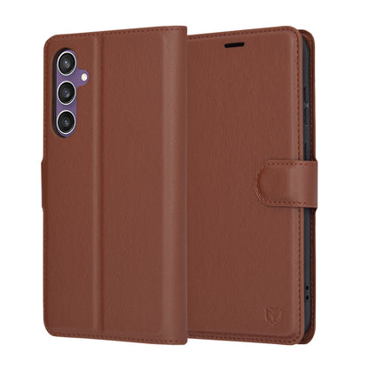Custodia per Samsung Galaxy S23 FE S711, Techsuit, Leather Folio, Marrone