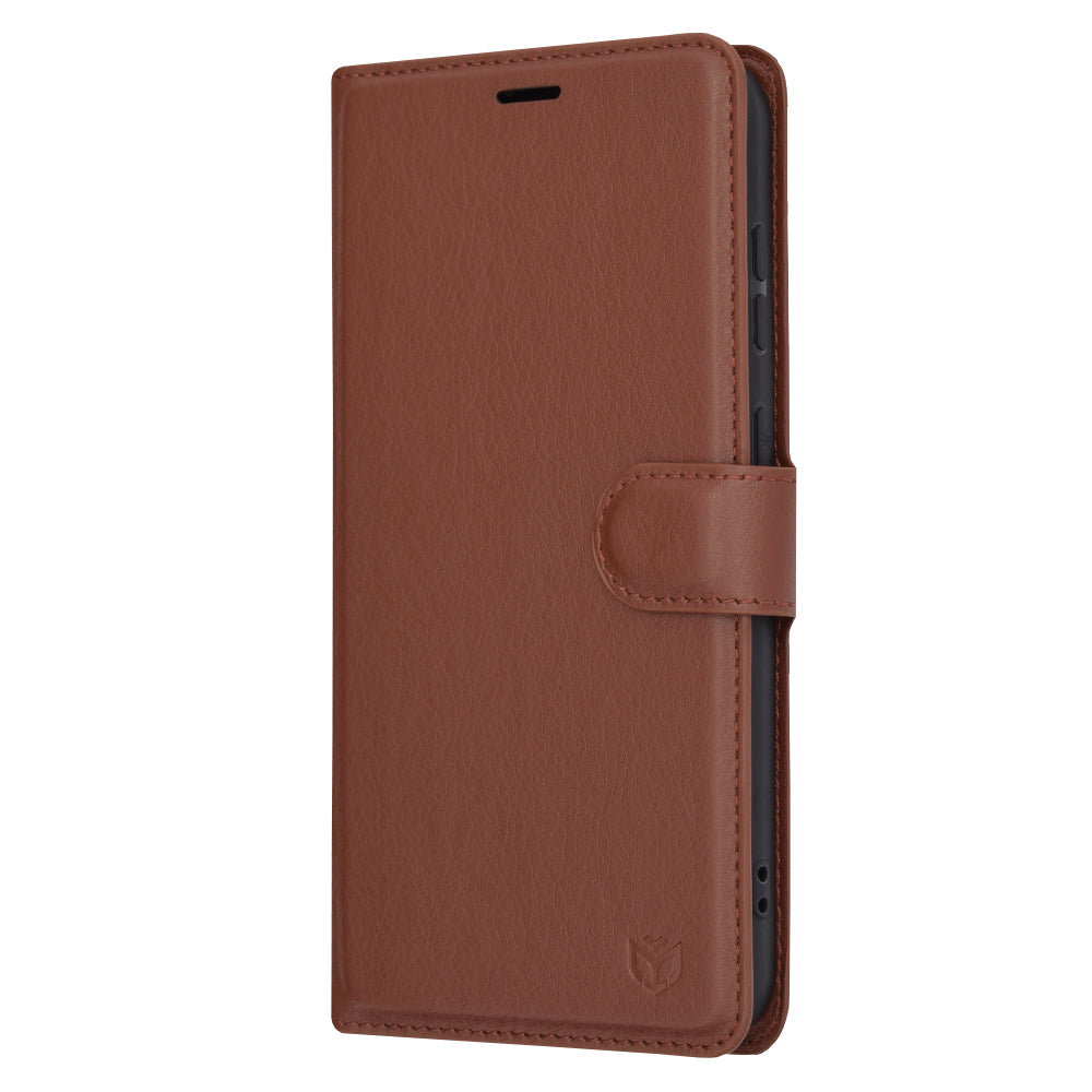 Custodia per Samsung Galaxy S23 FE S711, Techsuit, Leather Folio, Marrone