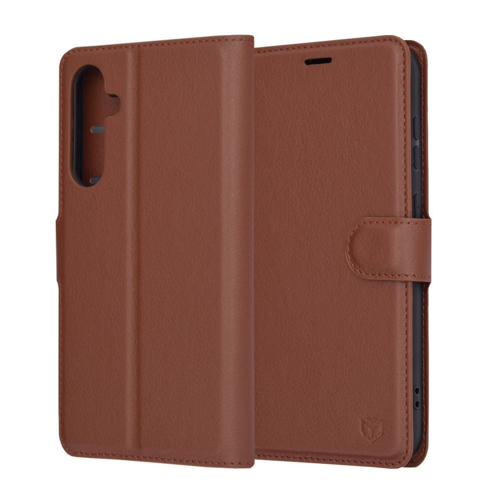 Custodia per Samsung Galaxy S23 FE S711, Techsuit, Leather Folio, Marrone
