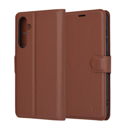 Custodia per Samsung Galaxy S23 FE S711, Techsuit, Leather Folio, Marrone
