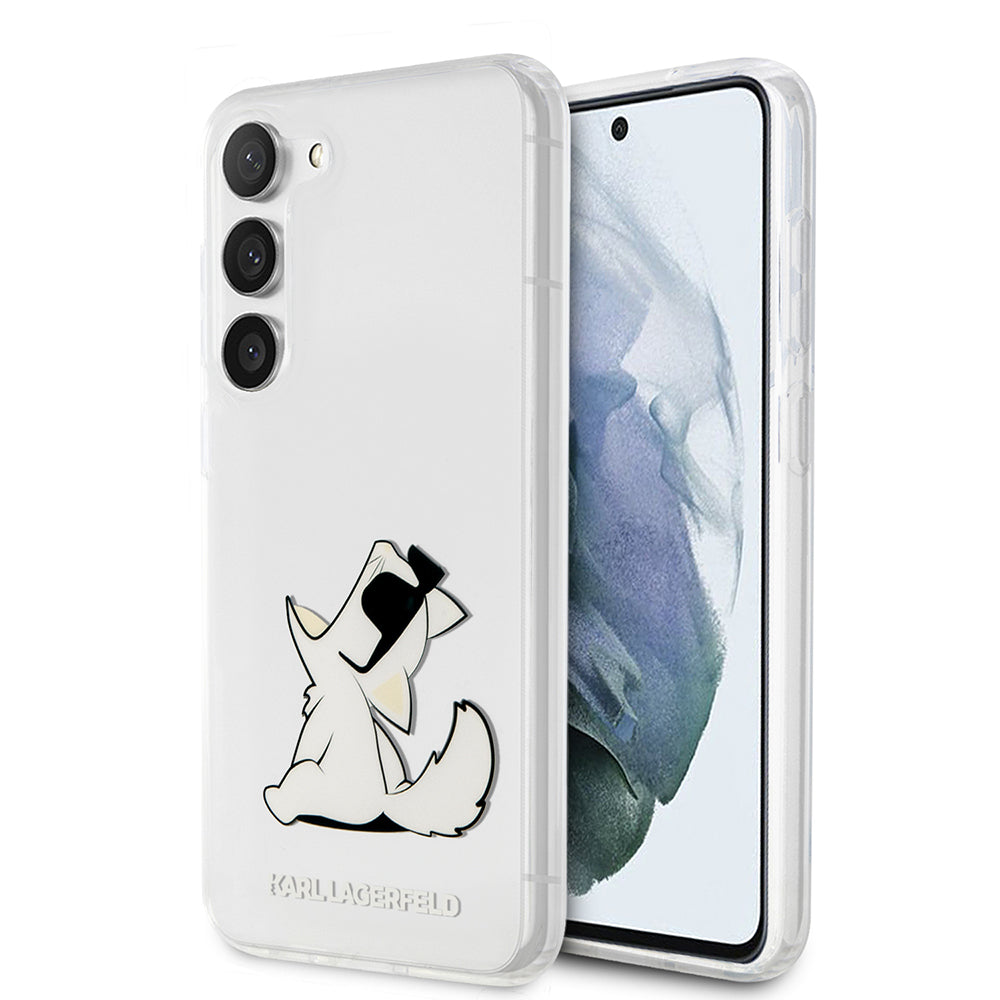 Custodia per Samsung Galaxy S23+ S916, Karl Lagerfeld, Choupette Eat, Trasparente
