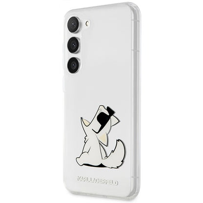 Custodia per Samsung Galaxy S23+ S916, Karl Lagerfeld, Choupette Eat, Trasparente