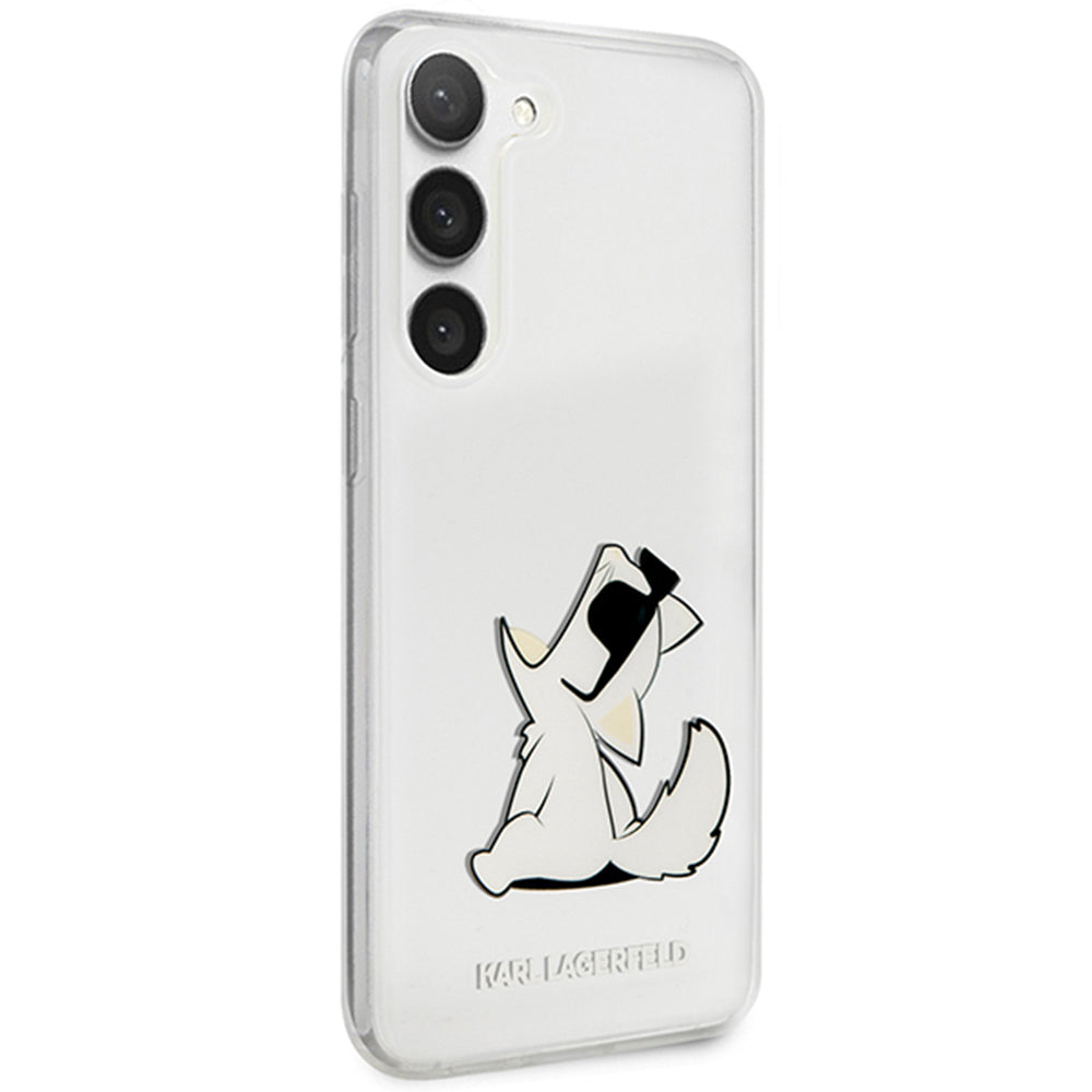 Custodia per Samsung Galaxy S23+ S916, Karl Lagerfeld, Choupette Eat, Trasparente