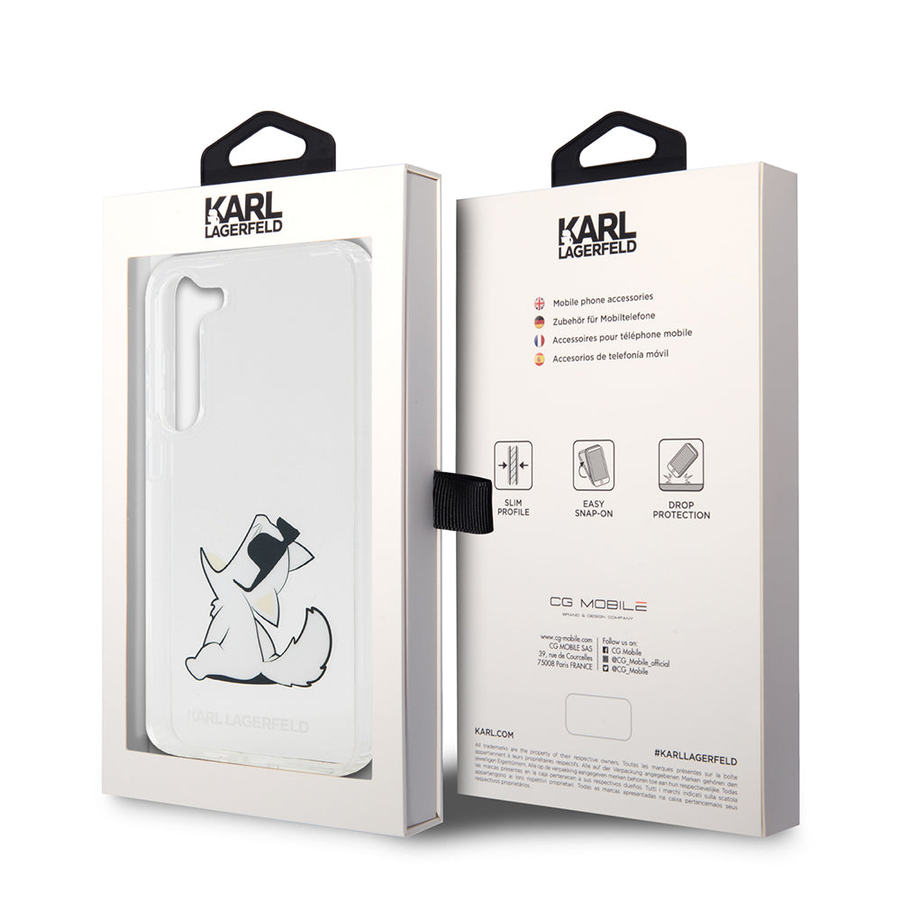 Custodia per Samsung Galaxy S23+ S916, Karl Lagerfeld, Choupette Eat, Trasparente