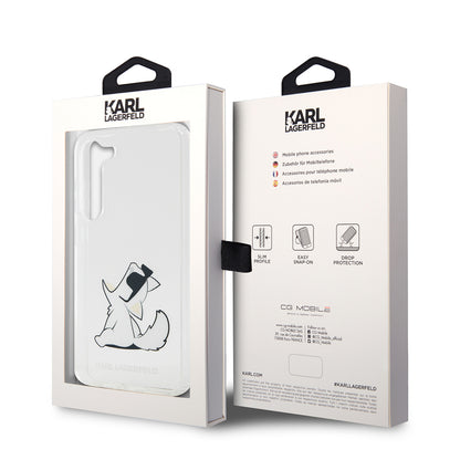 Custodia per Samsung Galaxy S23+ S916, Karl Lagerfeld, Choupette Eat, Trasparente
